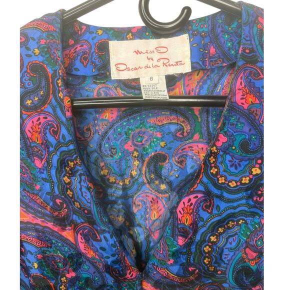 OSCAR DE LA RENTA  MISS O VINTAGE SILK DRESS WOMEN’S SIZE 4 read description - Picture 3 of 13